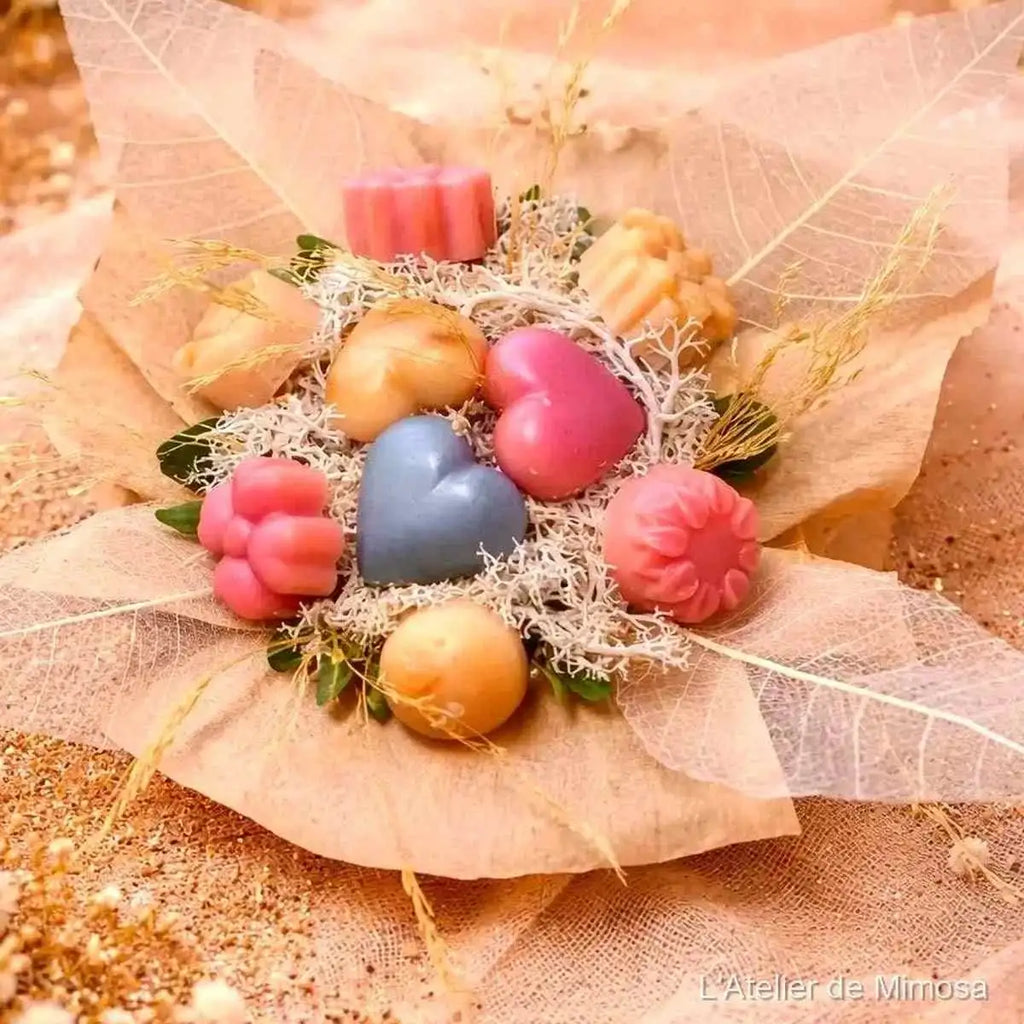 Mini bouquet fondants parfumés artisanal, fait main en cire végétale