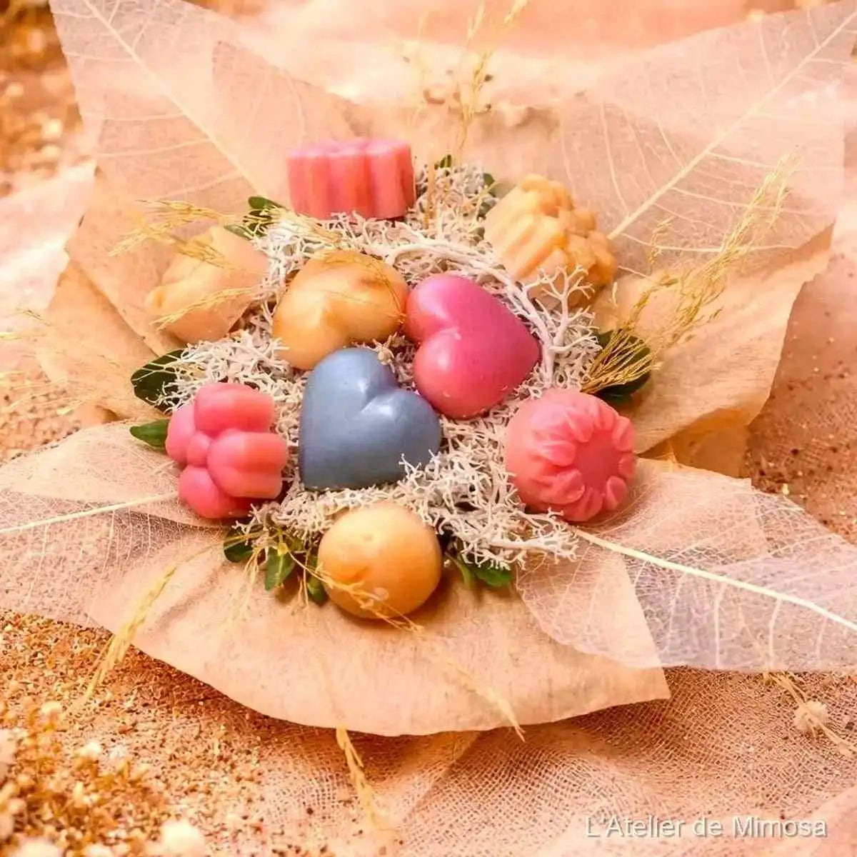 Mini bouquet fondants parfumés artisanal, fait main en cire végétale