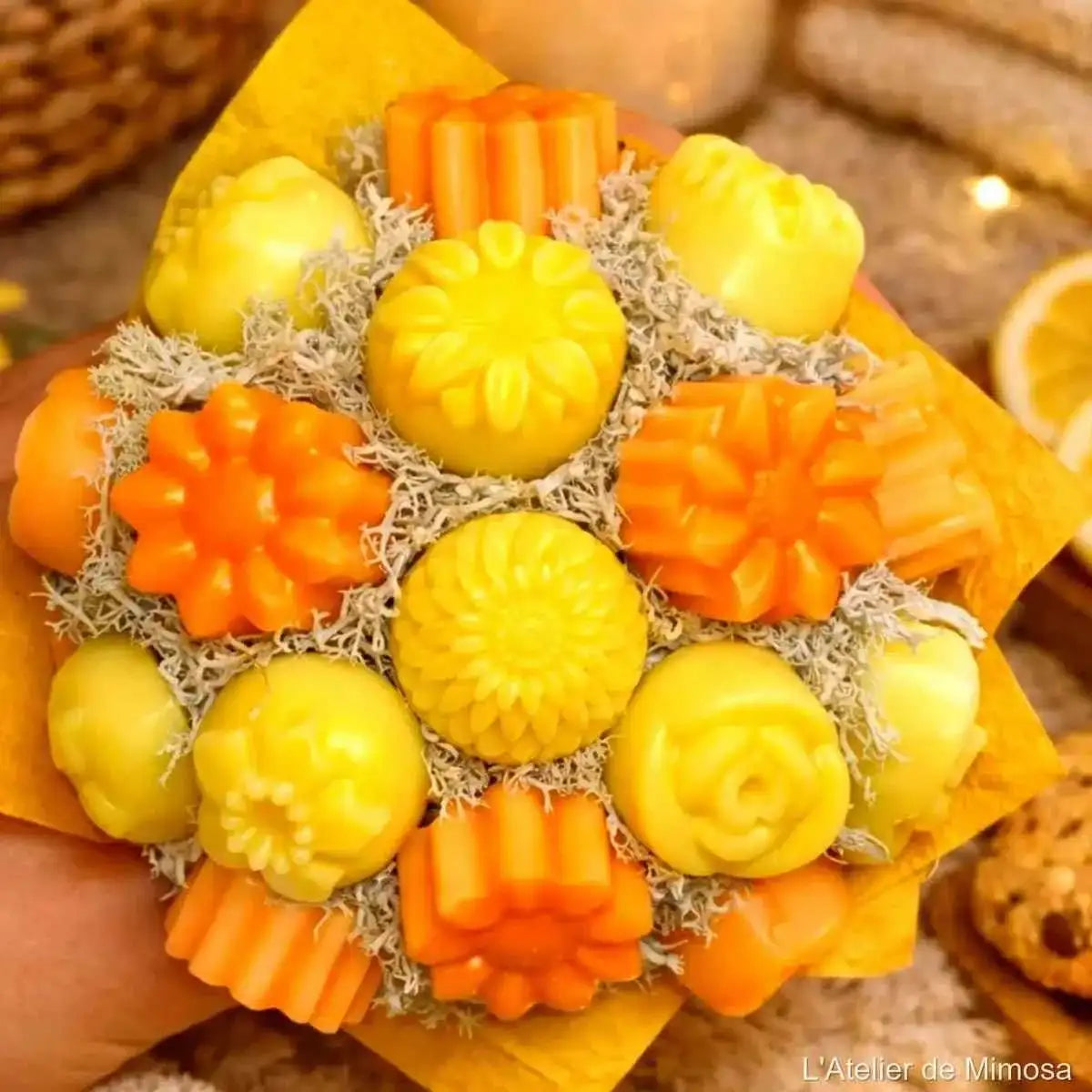 Mini bouquet fondants parfumés agrumes, senteur fraîche artisanale