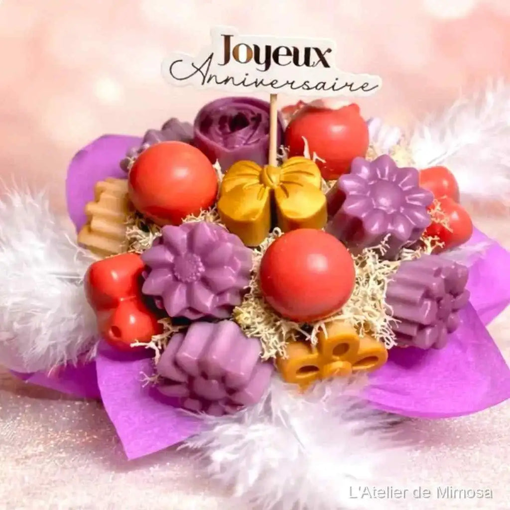 Mini bouquet fondants parfumés anniversaire gourmand, fait main