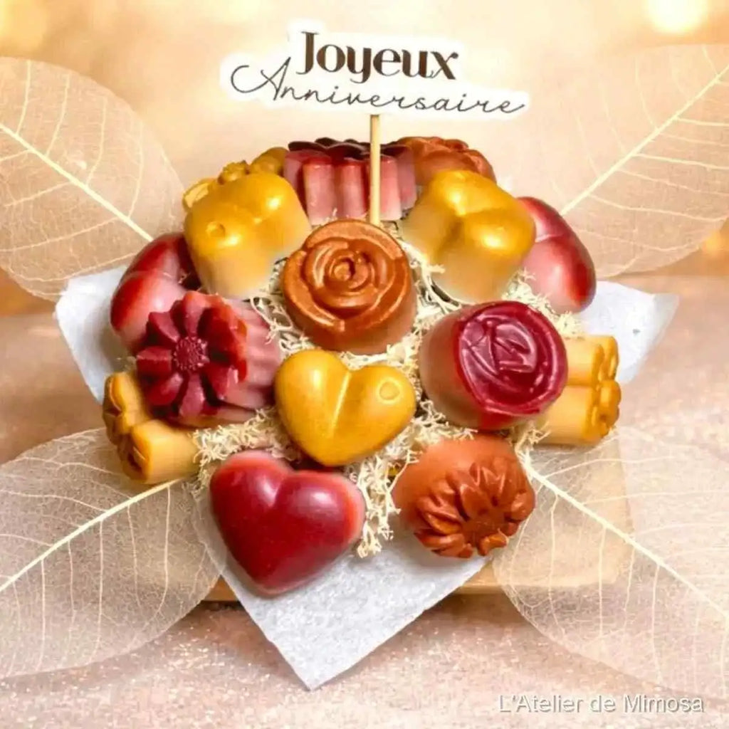 Mini bouquet fondants parfumés cadeau anniversaire, artisanal