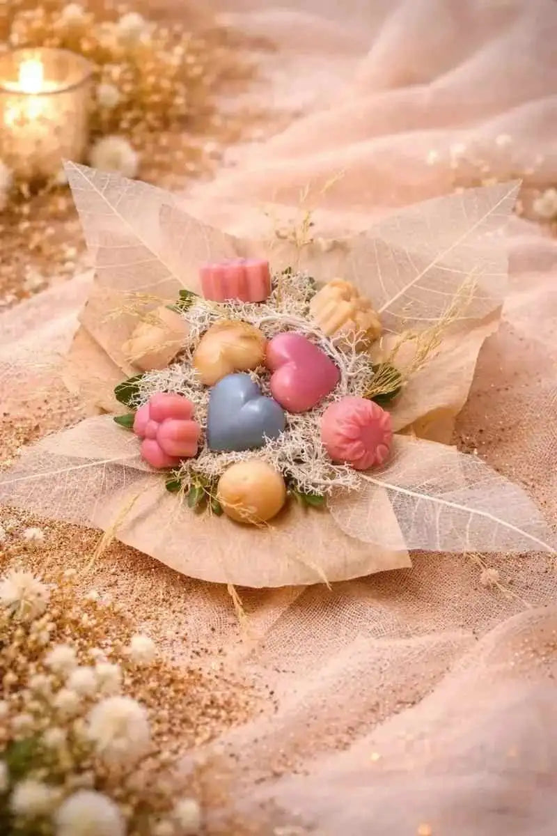 Mini bouquet fondants parfumés artisanal, fait main en cire végétale