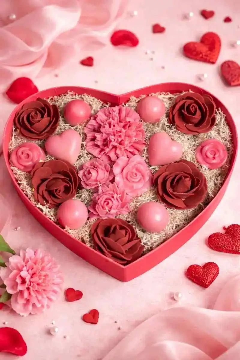 Coffret fondants parfumés romantique rose pâle, fait main