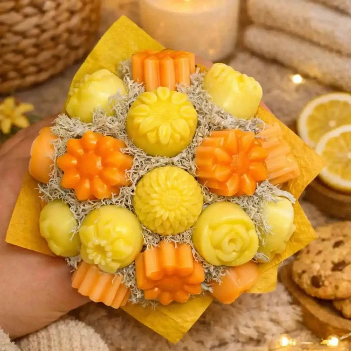 Mini bouquet fondants parfumés agrumes, senteur fraîche artisanale