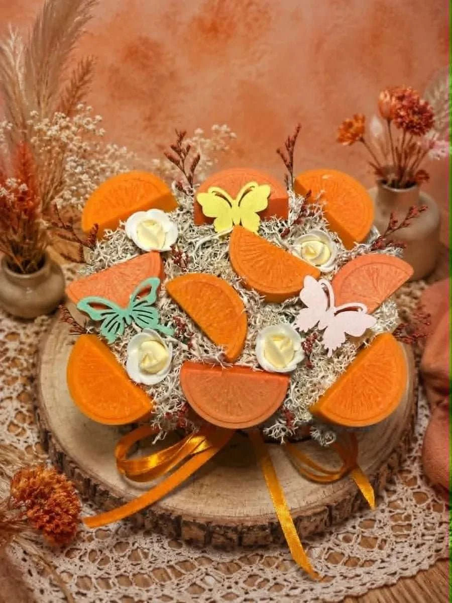 Bouquet fondants parfumés agrumes et papillons, fleurs et papillons décoratifs