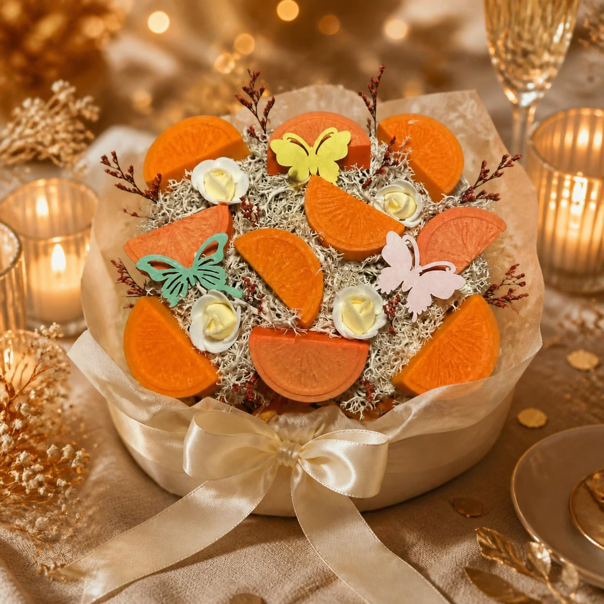 Bouquet Agrumes et Papillons de fondants en idée cadeau