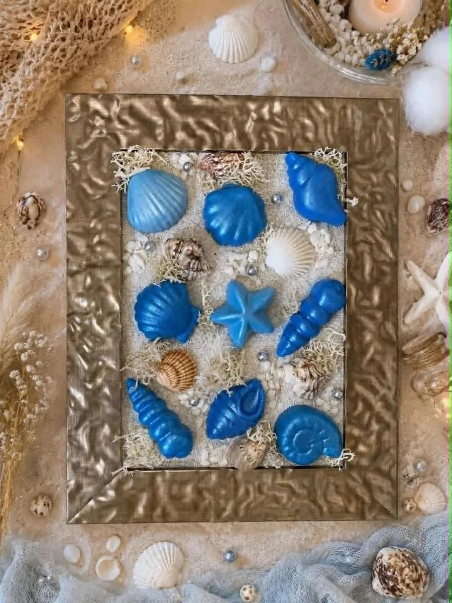 Tableau fondants parfumés bord de mer bleu, décoration inspirée de l'océan