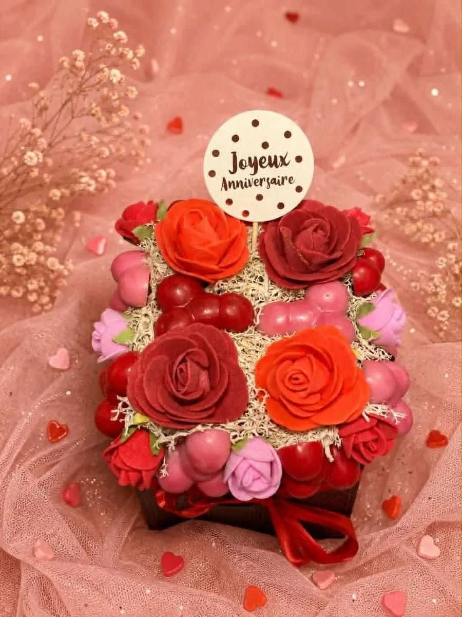 Box EVJF fondants parfumés et roses artisanales, coffret personnalisable