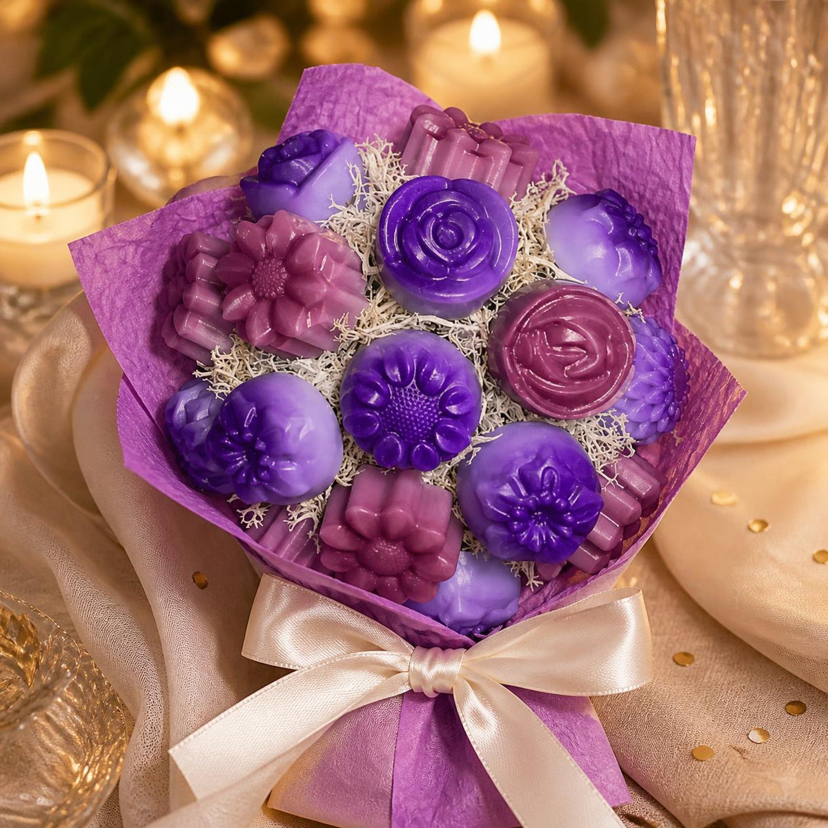 Mini bouquet de fondants Violet en idée cadeau