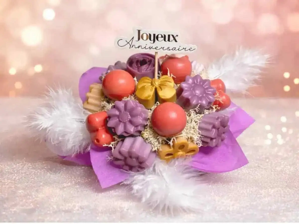 Mini bouquet fondants parfumés anniversaire gourmand, fait main
