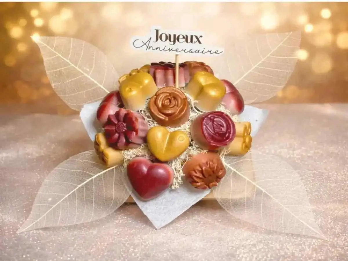 Mini bouquet fondants parfumés cadeau anniversaire, artisanal