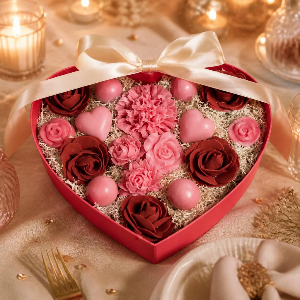 Coffret fondants Romantique rose pâle en idée cadeau